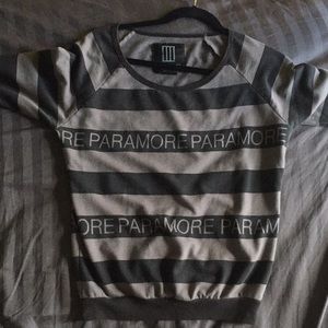 Hot Topic Long Sleeve Striped Band Shirt
